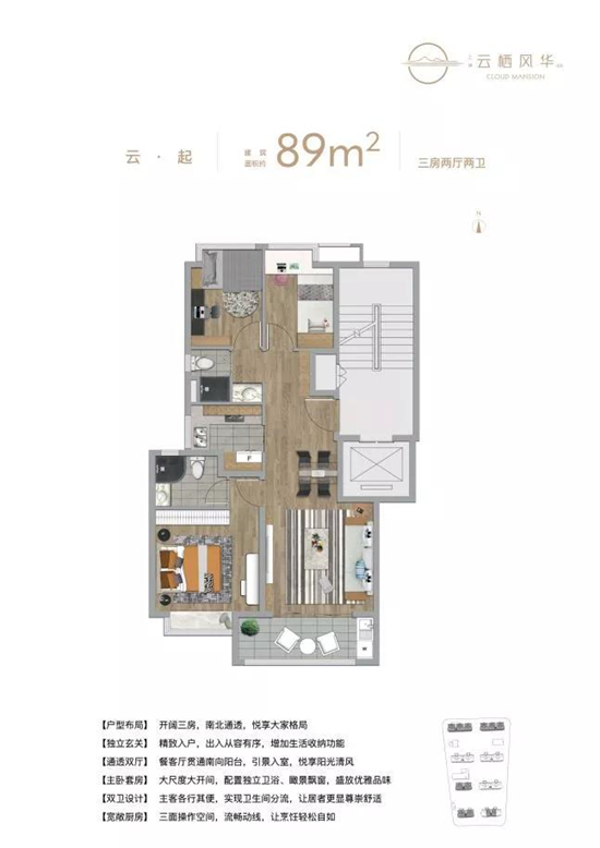 上坤云栖风华璟园89㎡户型图