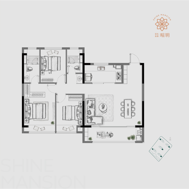 亚东金基暄玥118㎡户型图